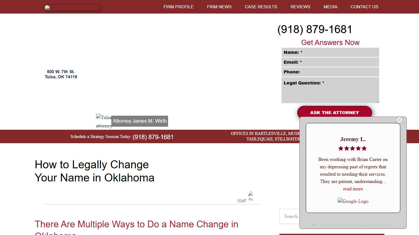 How to Legally Change Your Name in Oklahoma - Wirth Law Office - Tulsa