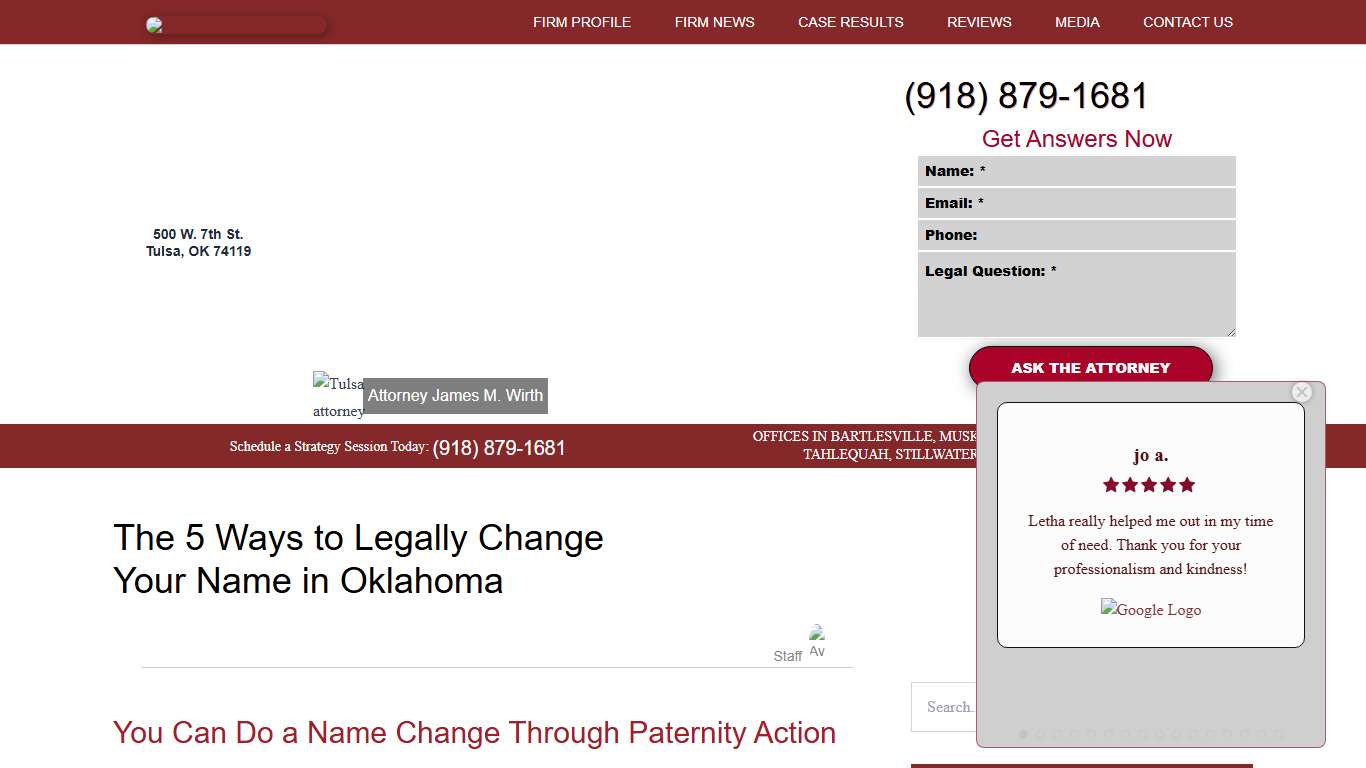 The 5 Ways to Legally Change Your Name in Oklahoma - Wirth Law Office - Tulsa
