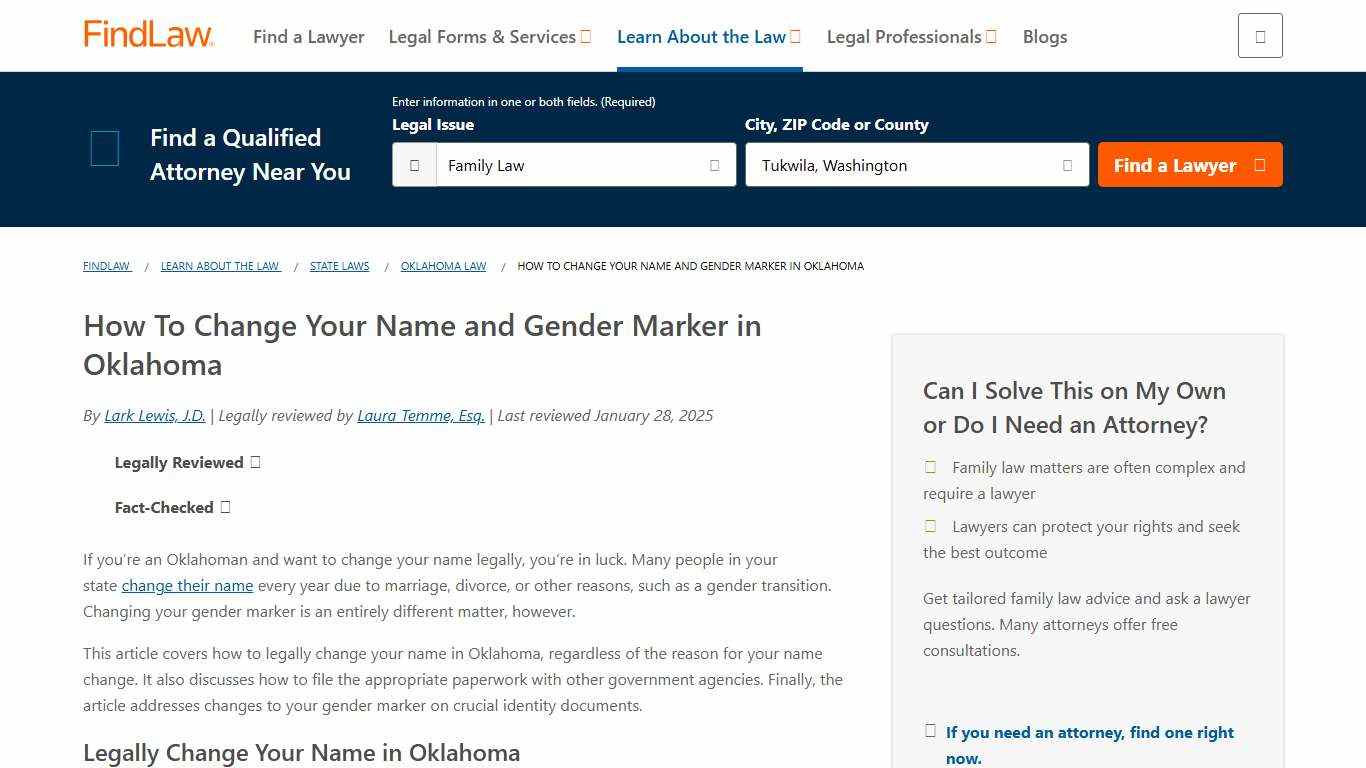 How To Change Your Name and Gender Marker in Oklahoma - FindLaw